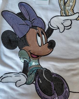 maglietta originale Benneton Minnie con strass