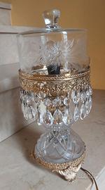 Abatjour cristallo molato a mano anni '70