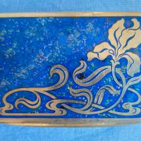 Antica tabacchiera in argento/smalti stile LIBERTY