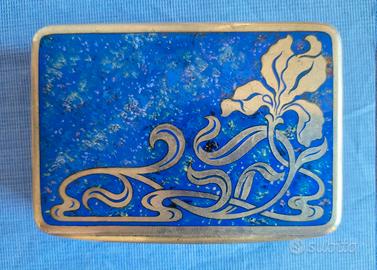 Antica tabacchiera in argento/smalti stile LIBERTY