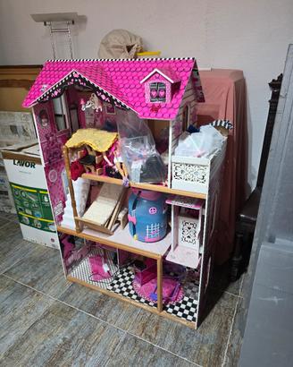 casa di barbiere con vari accessori anche diversi.
