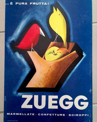 ZUEGG targa tabella insegna orig. 1950 futurista