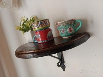 Mensola legno intarsiata