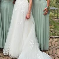 Abito da sposa con foglie effetto 3D