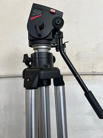 treppiede manfrotto con testa video