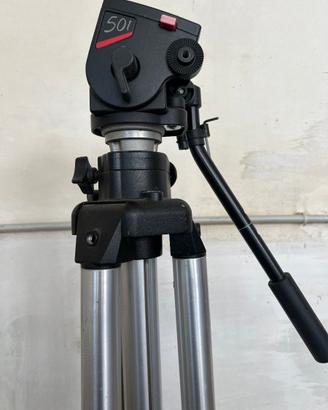treppiede manfrotto con testa video