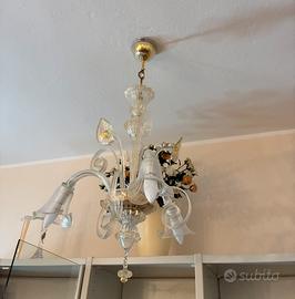 Lampadario in vetro di Murano a 3 bracci