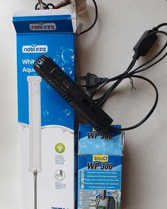 Kit per acquario composto da luce, pompa, riscalda