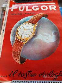 manifesto poster pubblicitario orologi Fulgor Swis