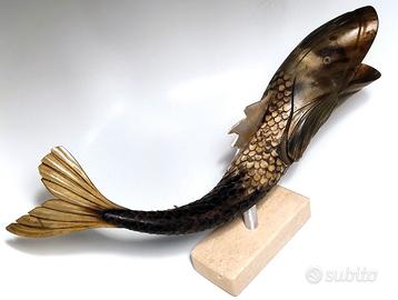 Scultura vintage anni '50 raffigurante una Carpa