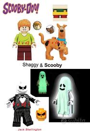 5 minifigure Scooby-doo Shaggy FantaFluo tipo Lego