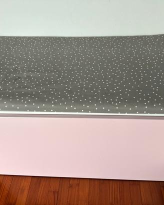 Set 2 Cassapanche ikea rosa e bianca con cuscino