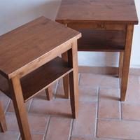 3 coppie di comodini rustici in legno