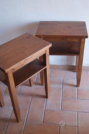 3 coppie di comodini rustici in legno