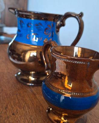 2 Brocche antiche copper lustreware XIX sec