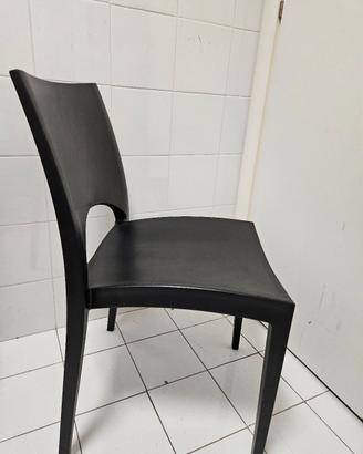 Sedie in Plastica nera per bar, interno ed esterno