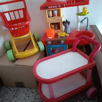 Cucina gioco con accessori e carrello