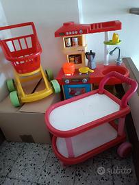 Cucina gioco con accessori e carrello