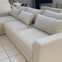 Divano contenitore grigio moduli + chaise longue