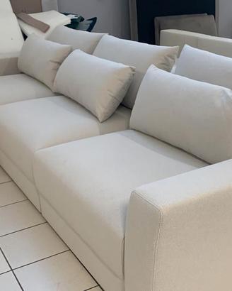 Divano contenitore grigio moduli + chaise longue