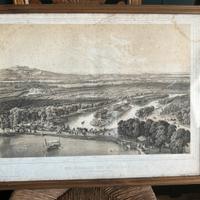 Antica Stampa- Vue générale du Bois de Boulogne