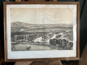 Antica Stampa- Vue générale du Bois de Boulogne
