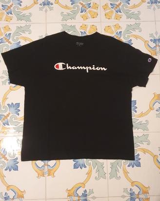 T-Shirt Champion Logo Script Nero XL