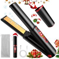 Piastra per capelli in titanio senza fili, USB ric