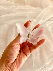 Mollettona per Capelli a Forma di Farfalla Bianco
