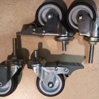 kit n. 4 ruote in gomma girevoli 2 con freno