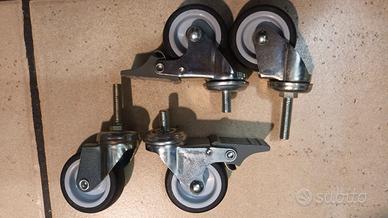 kit n. 4 ruote in gomma girevoli 2 con freno