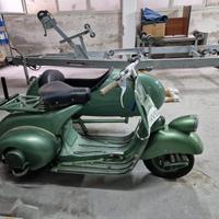 Vespa sidecar verde d'epoca pezzo unico