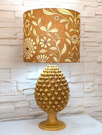 Lampada Pigna ceramica Caltagirone con Paralume