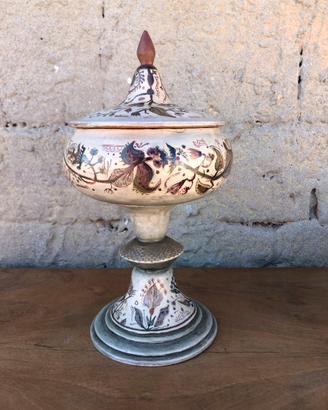 Coppa/calice con coperchio maiolica faentina