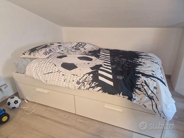 Letto singolo ikea modello Brimnes + rete