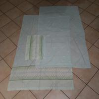 Lenzuolo sopra sotto e federa culla in cotone