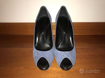 Scarpe Hogan décolleté camoscio open toe con tacco