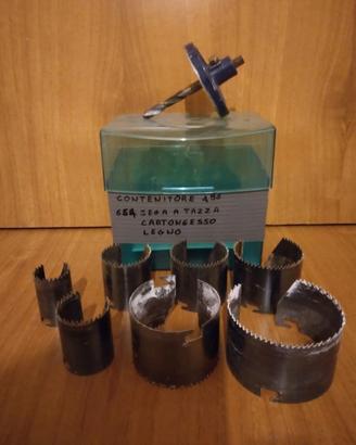 Kit seghe a tazza per legno cartongesso + contenit