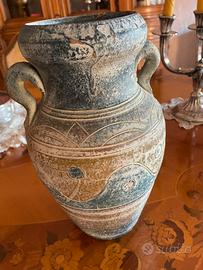 Vaso anfora artigianale in coccio