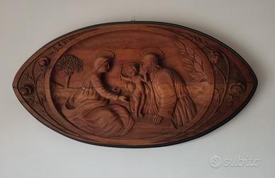Quadro legno massiccio intagliato  vintage