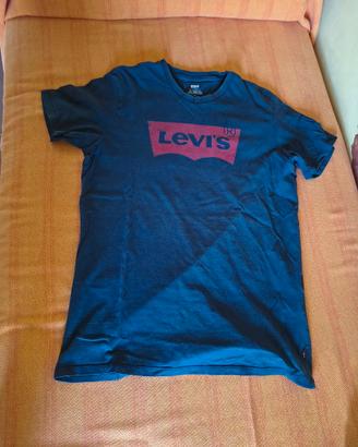 T-Shirt Levi's Tg. M Shirt Maniche Corte Blu Levis