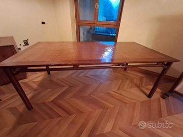 Tavolo orientale ripiano in bambù 105 x 210 x 80h