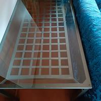 tavolo cristallo e ferro battuto