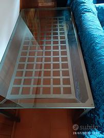 tavolo cristallo e ferro battuto