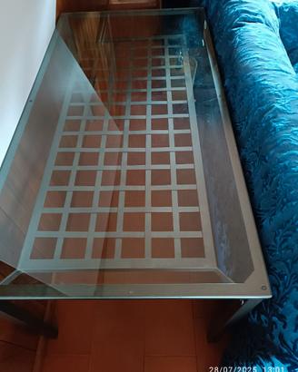 tavolo cristallo e ferro battuto