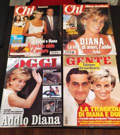 Lotto 4 riviste Diana e Dodi Al Fayed morte 1997