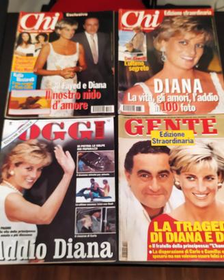 Lotto 4 riviste Diana e Dodi Al Fayed morte 1997