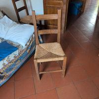 4 sedie impagliate in noce 