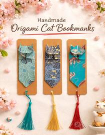 Set di 3 segnalibri gatto origami 