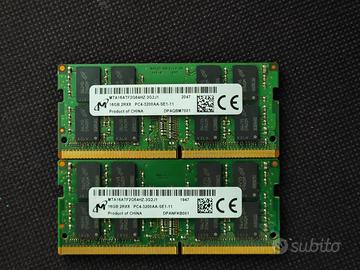 32Gb (2x16Gb) Micron DDR4 Sodimm 3200Mhz